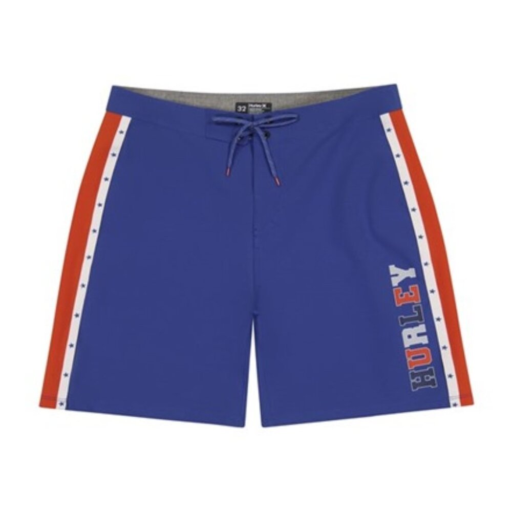 🆕 Hurley Shorts Men's SZ 36 Swim Board Shorts USA FLAG 20" 🇺🇸🇺🇸🇺🇸